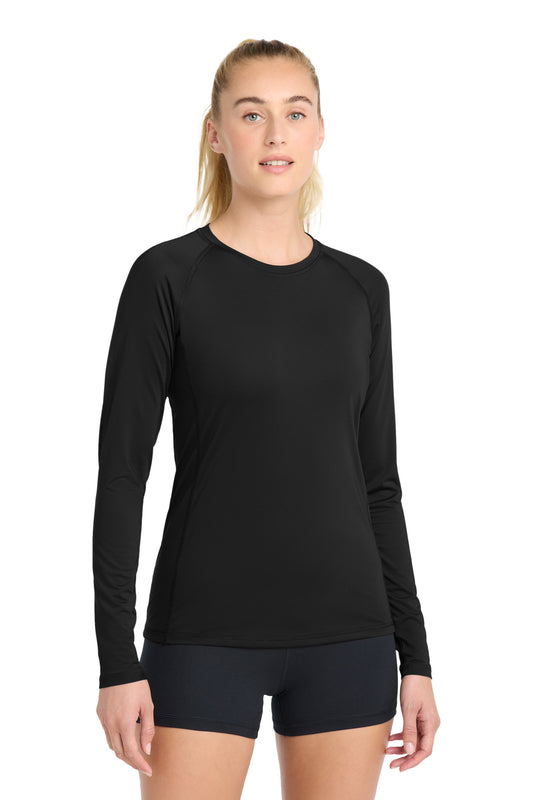 Sport-Tek Women's Long Sleeve Rashguard Tee LST470LS Black