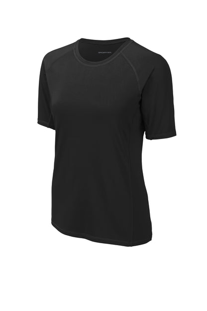 Sport-Tek  Women's Rashguard Tee. LST470 Black
