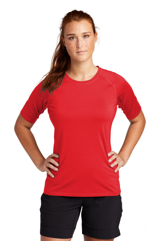 Sport-Tek  Women's Rashguard Tee. LST470 True Red