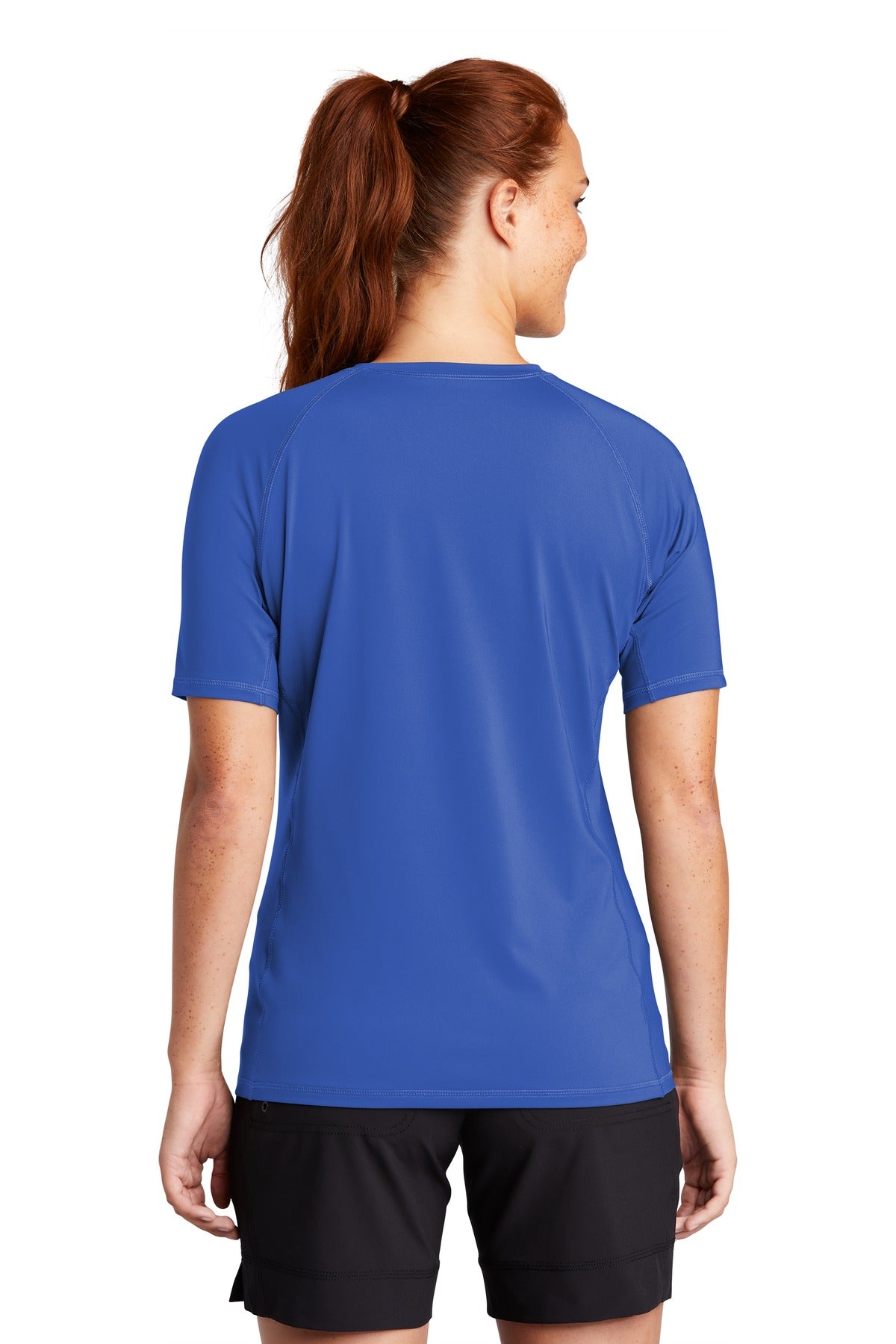 Sport-Tek  Women's Rashguard Tee. LST470 True Royal