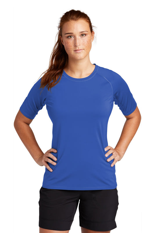 Sport-Tek  Women's Rashguard Tee. LST470 True Royal