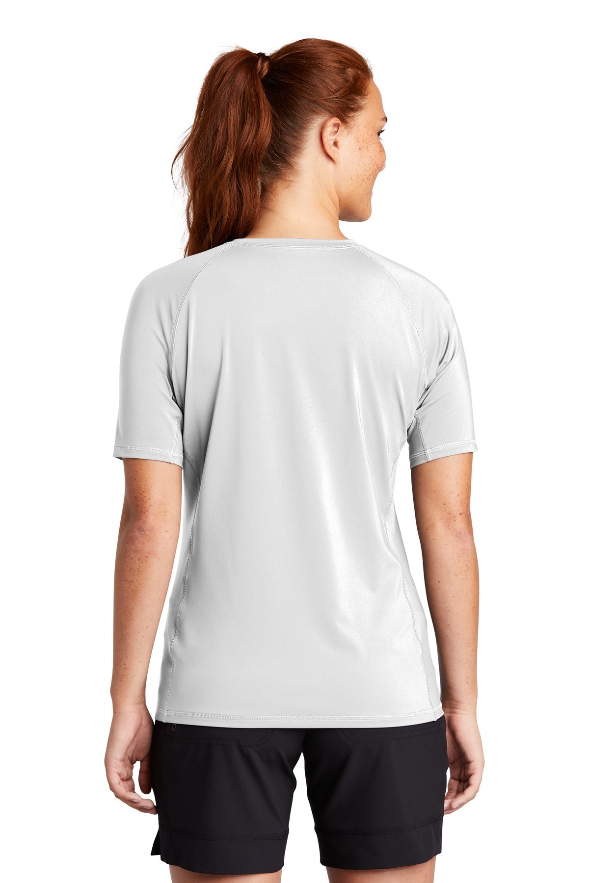 Sport-Tek  Women's Rashguard Tee. LST470 White