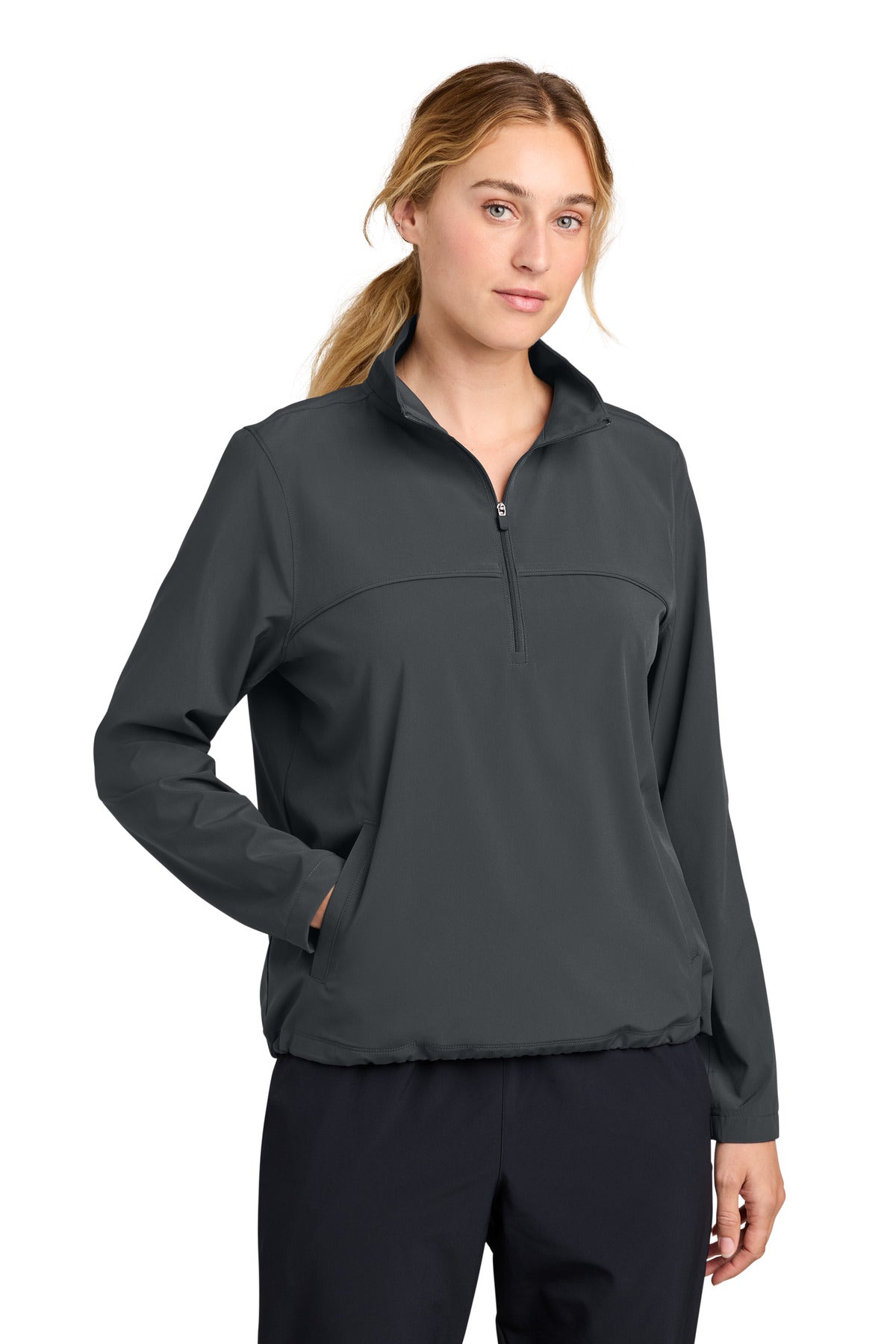 Sport-Tek Women's Repeat 1/2-Zip LST481 Iron Grey