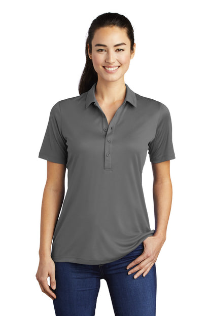 Sport-Tek Women's Posi-UV  Pro Polo.  LST520 Dark Smoke Grey