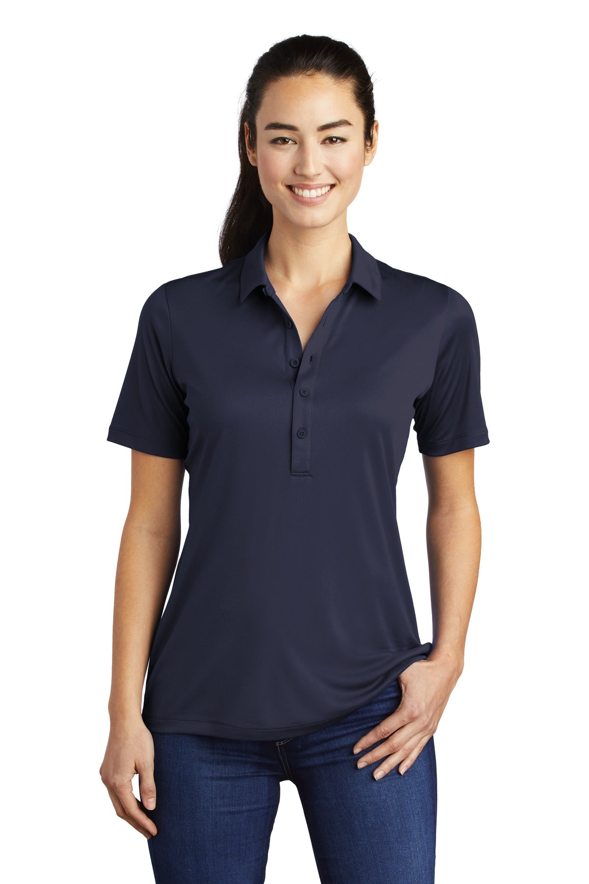 Sport-Tek Women's Posi-UV  Pro Polo.  LST520 True Navy