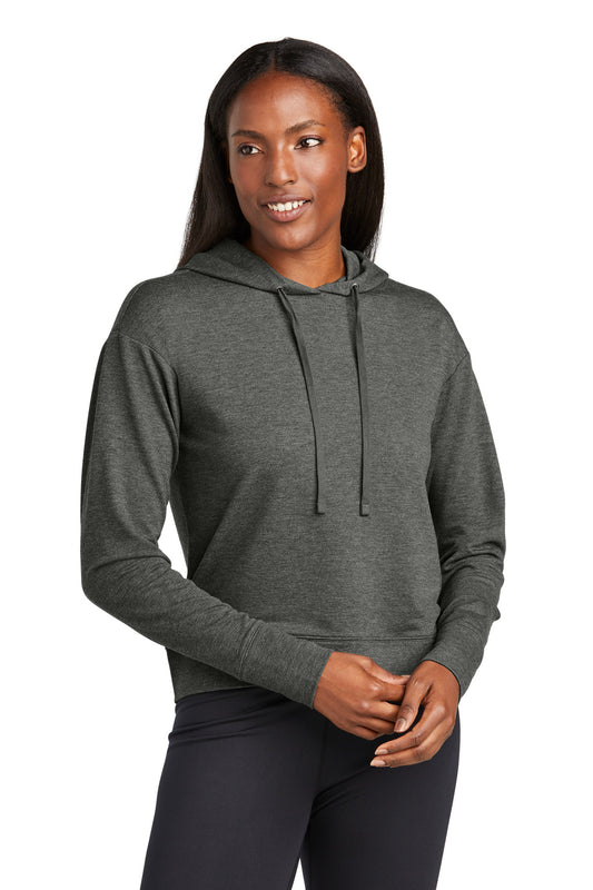 Sport-Tek Women's Sport-Wick Flex Fleece Pullover Hoodie LST562 Dark Grey Heather