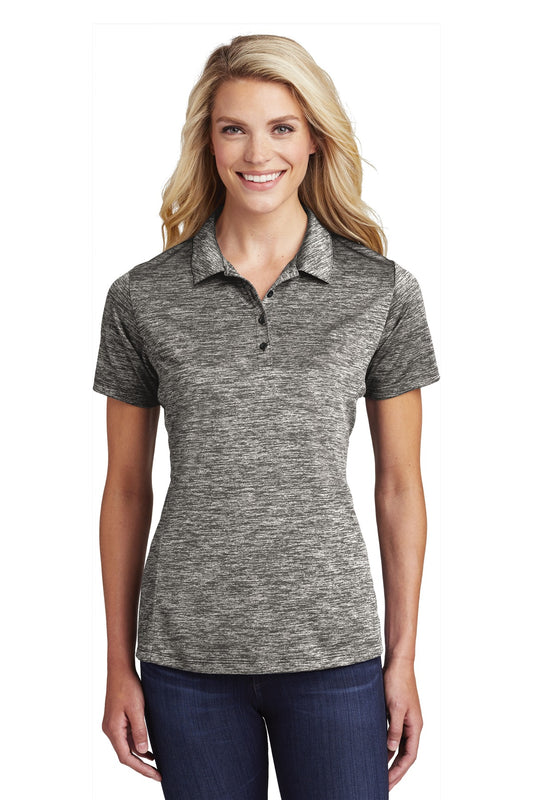 Sport-Tek  Women's PosiCharge  Electric Heather Polo. LST590 Black Electric