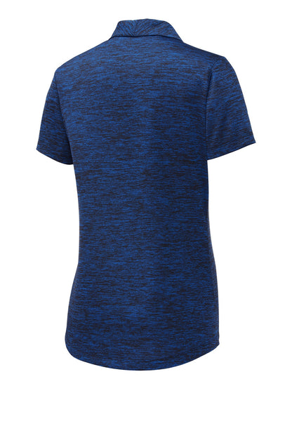 Sport-Tek  Women's PosiCharge  Electric Heather Polo. LST590 Dark Royal-Black Electric