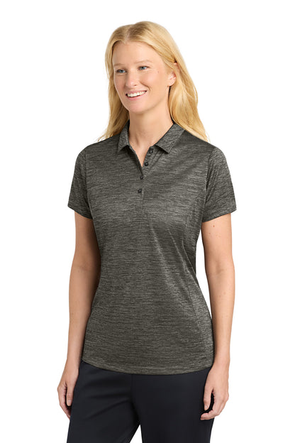 Sport-Tek Women's PosiCharge Electric Heather Polo LST590 Grey-Black Electric