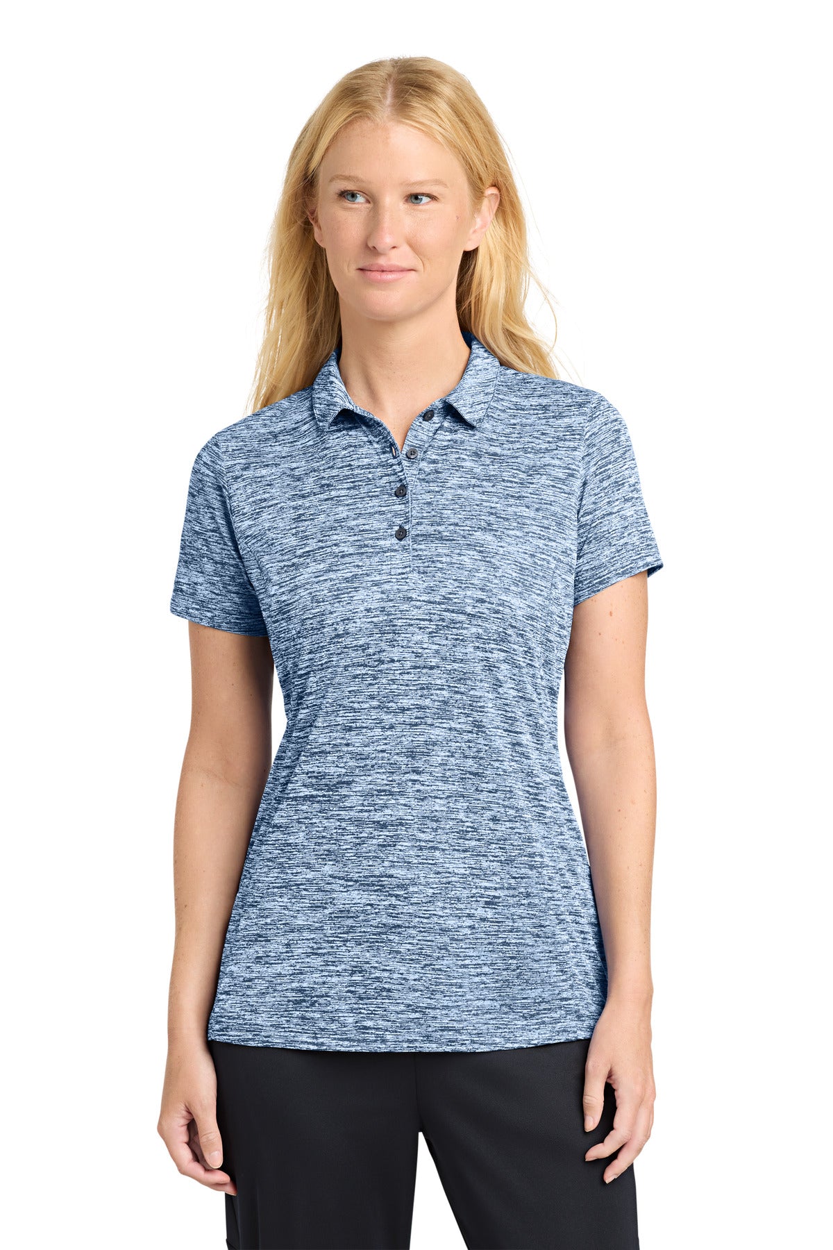 Sport-Tek Women's PosiCharge Electric Heather Polo LST590 True Navy Electric