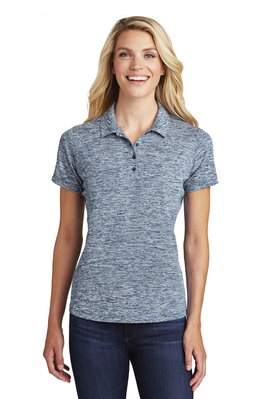 Sport-Tek  Women's PosiCharge  Electric Heather Polo. LST590 True Navy Electric