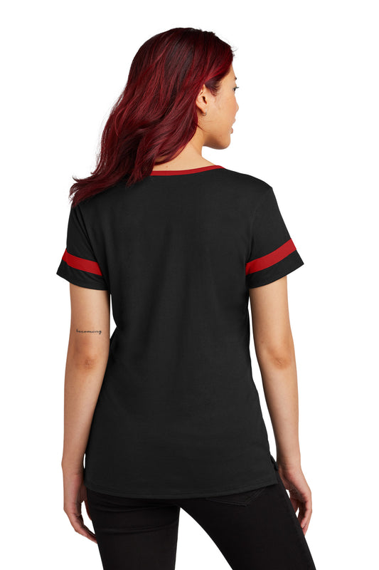 Sport-Tek Women's Halftime Notch Neck Tee LST6041 Black/ Deep Red