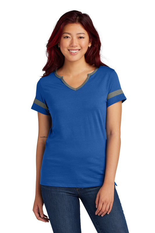 Sport-Tek Women's Halftime Notch Neck Tee LST6041 True Royal/ Vintage Heather