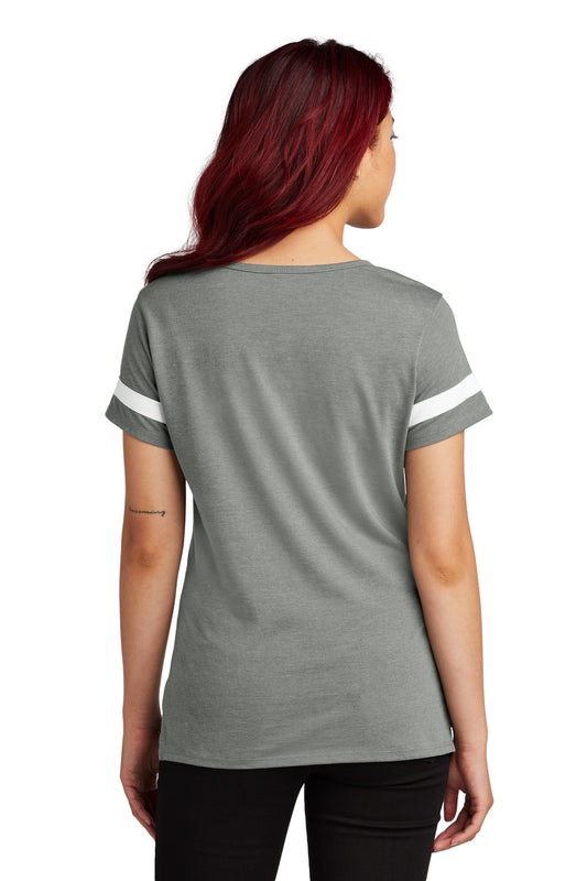 Sport-Tek Women's Halftime Notch Neck Tee LST6041 Vintage Heather/ White