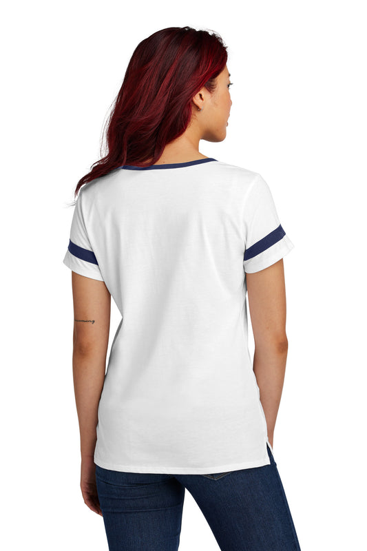 Sport-Tek Women's Halftime Notch Neck Tee LST6041 White/ True Navy