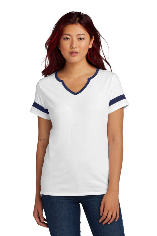 Sport-Tek Women's Halftime Notch Neck Tee LST6041 White/ True Navy