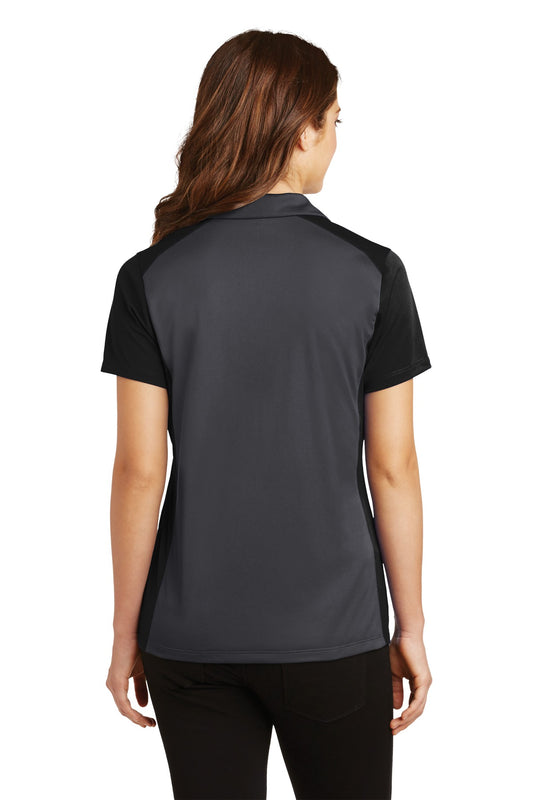 Sport-Tek Women's Colorblock Micropique Sport-Wick Polo. LST652 Iron Grey/ Black