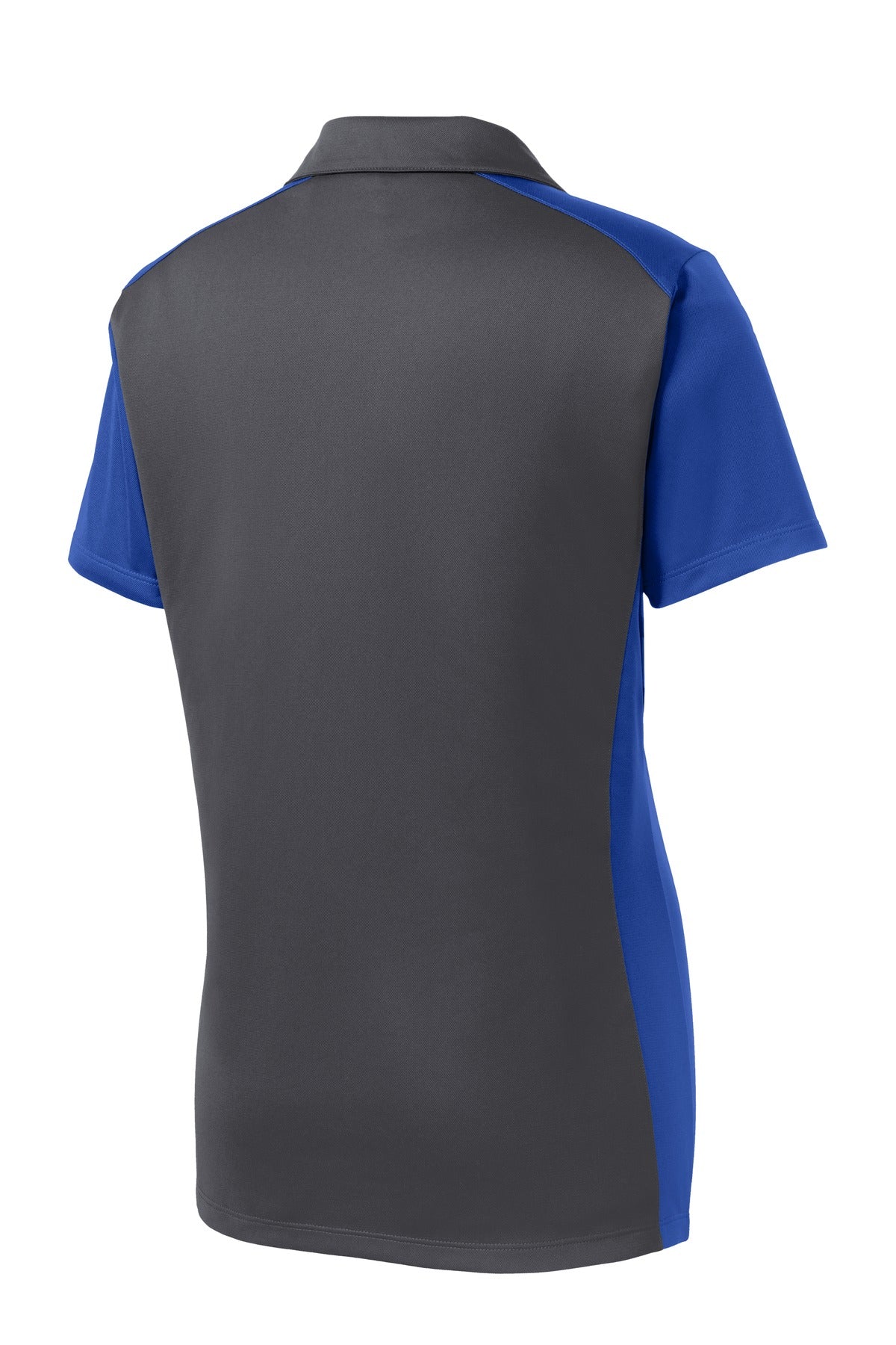 Sport-Tek Women's Colorblock Micropique Sport-Wick Polo. LST652 Iron Grey/ True Royal