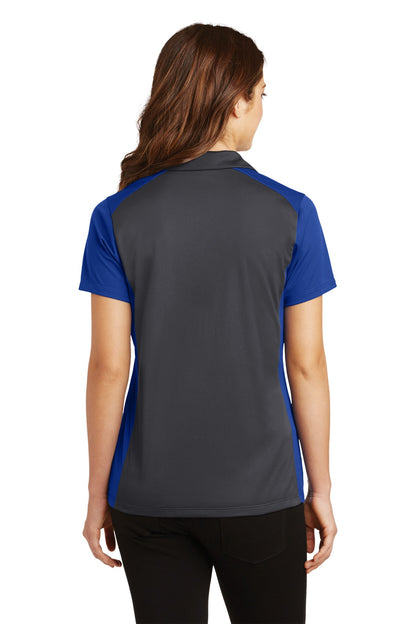 Sport-Tek Women's Colorblock Micropique Sport-Wick Polo. LST652 Iron Grey/ True Royal