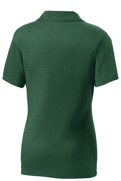 Sport-Tek Women's Heather Contender Polo. LST660 Forest Green Heather