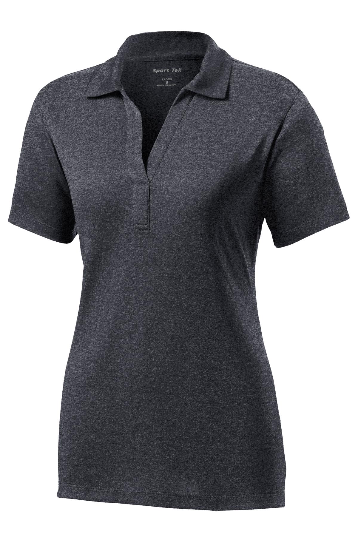Sport-Tek Women's Heather Contender Polo. LST660 Graphite Heather