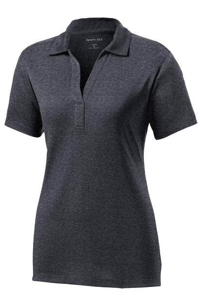 Sport-Tek Women's Heather Contender Polo. LST660 Graphite Heather