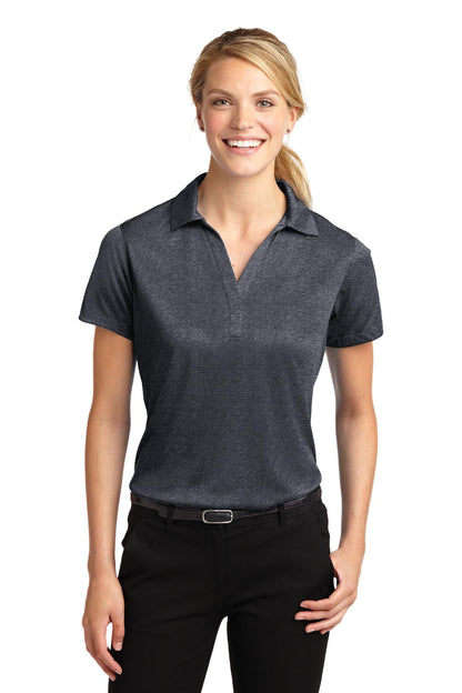 Sport-Tek Women's Heather Contender Polo. LST660 Graphite Heather