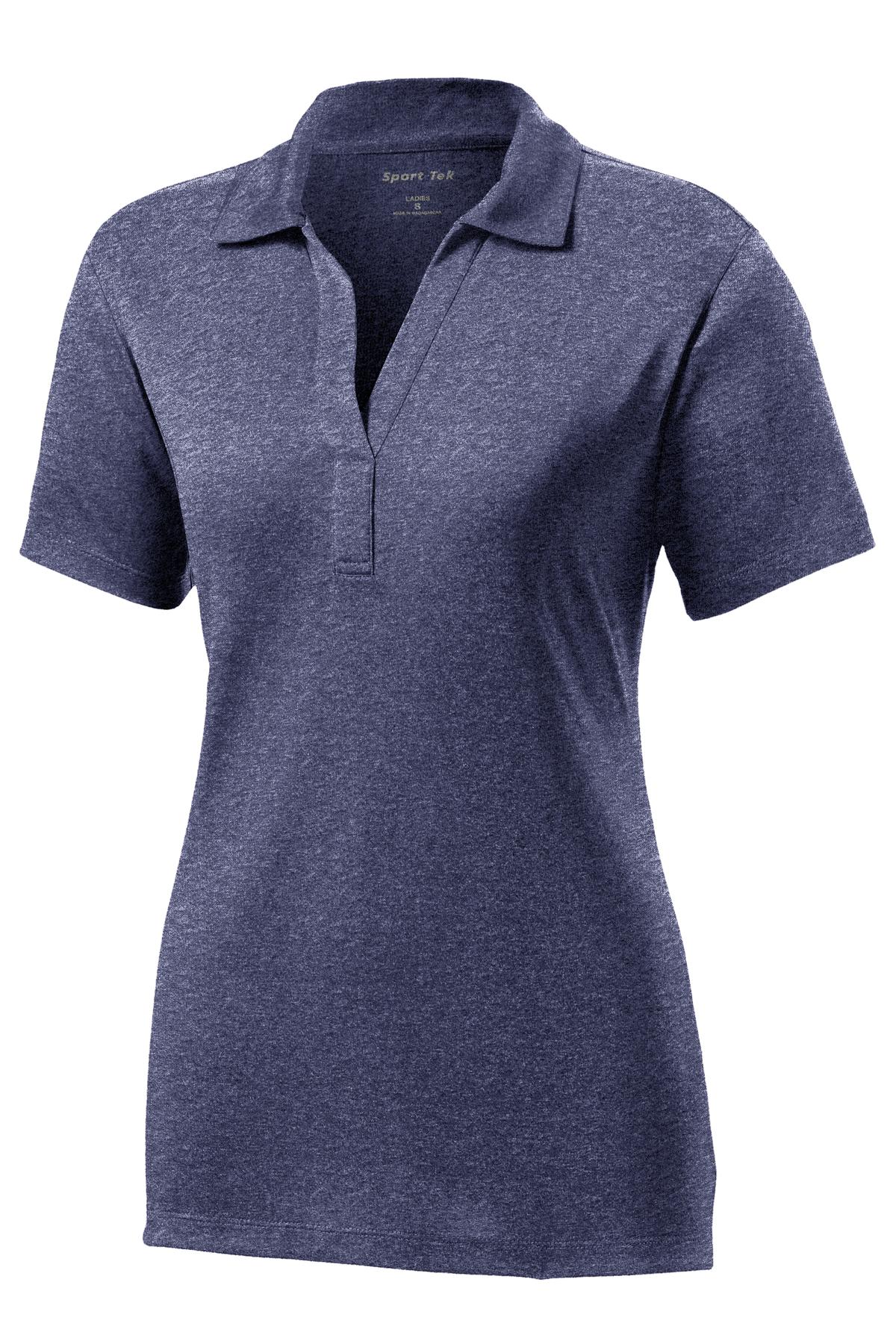 Sport-Tek Women's Heather Contender Polo. LST660 True Navy Heather