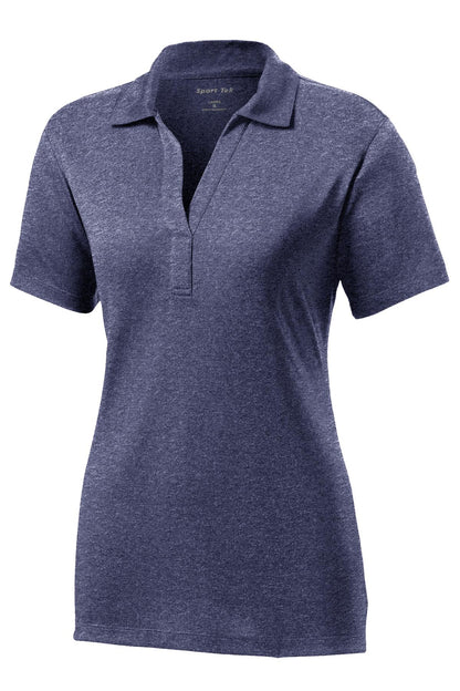 Sport-Tek Women's Heather Contender Polo. LST660 True Navy Heather