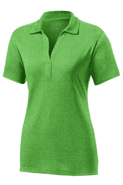 Sport-Tek Women's Heather Contender Polo. LST660 Turf Green Heather