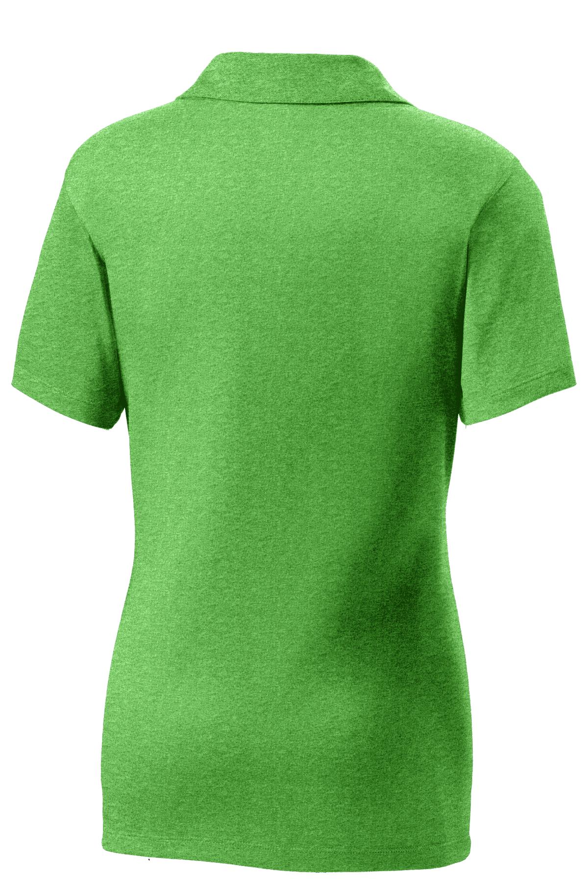 Sport-Tek Women's Heather Contender Polo. LST660 Turf Green Heather