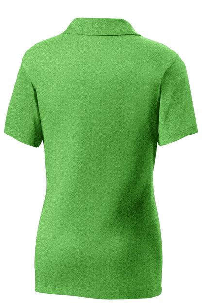 Sport-Tek Women's Heather Contender Polo. LST660 Turf Green Heather