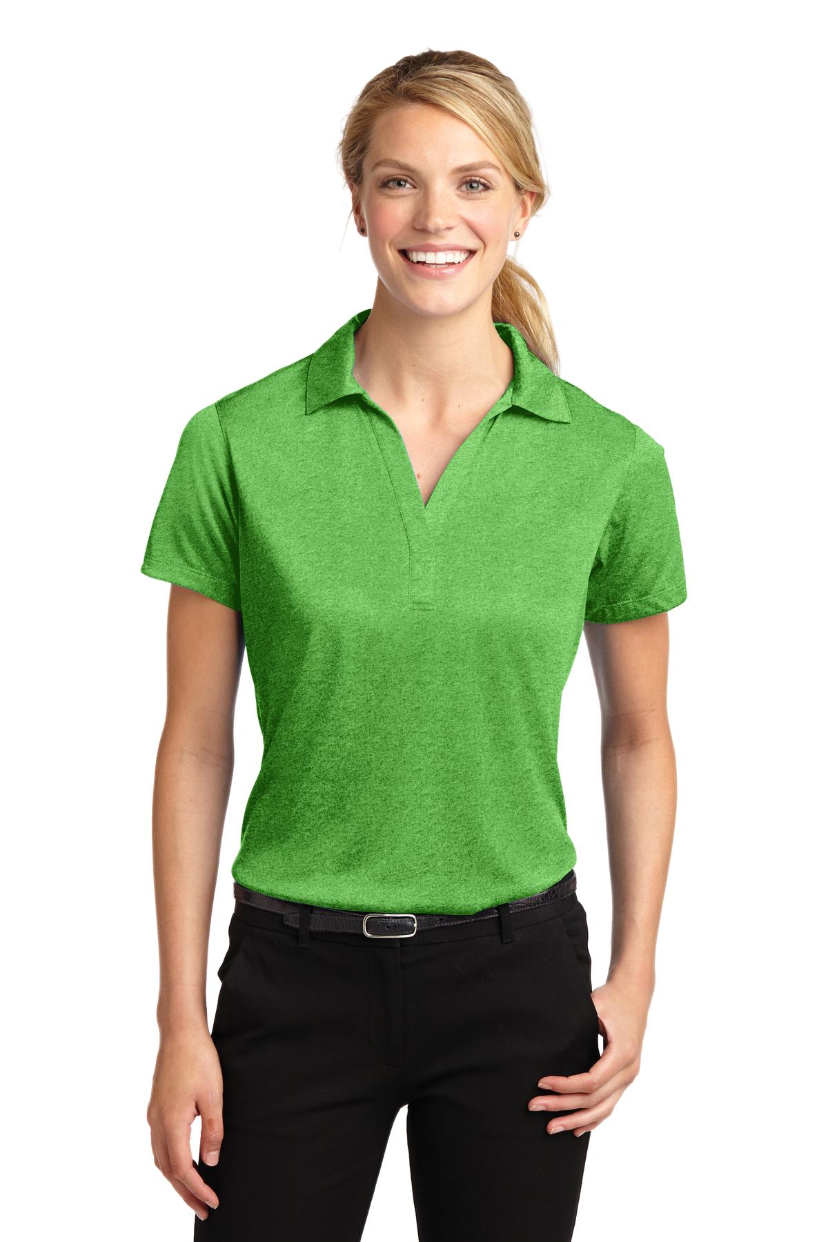Sport-Tek Women's Heather Contender Polo. LST660 Turf Green Heather