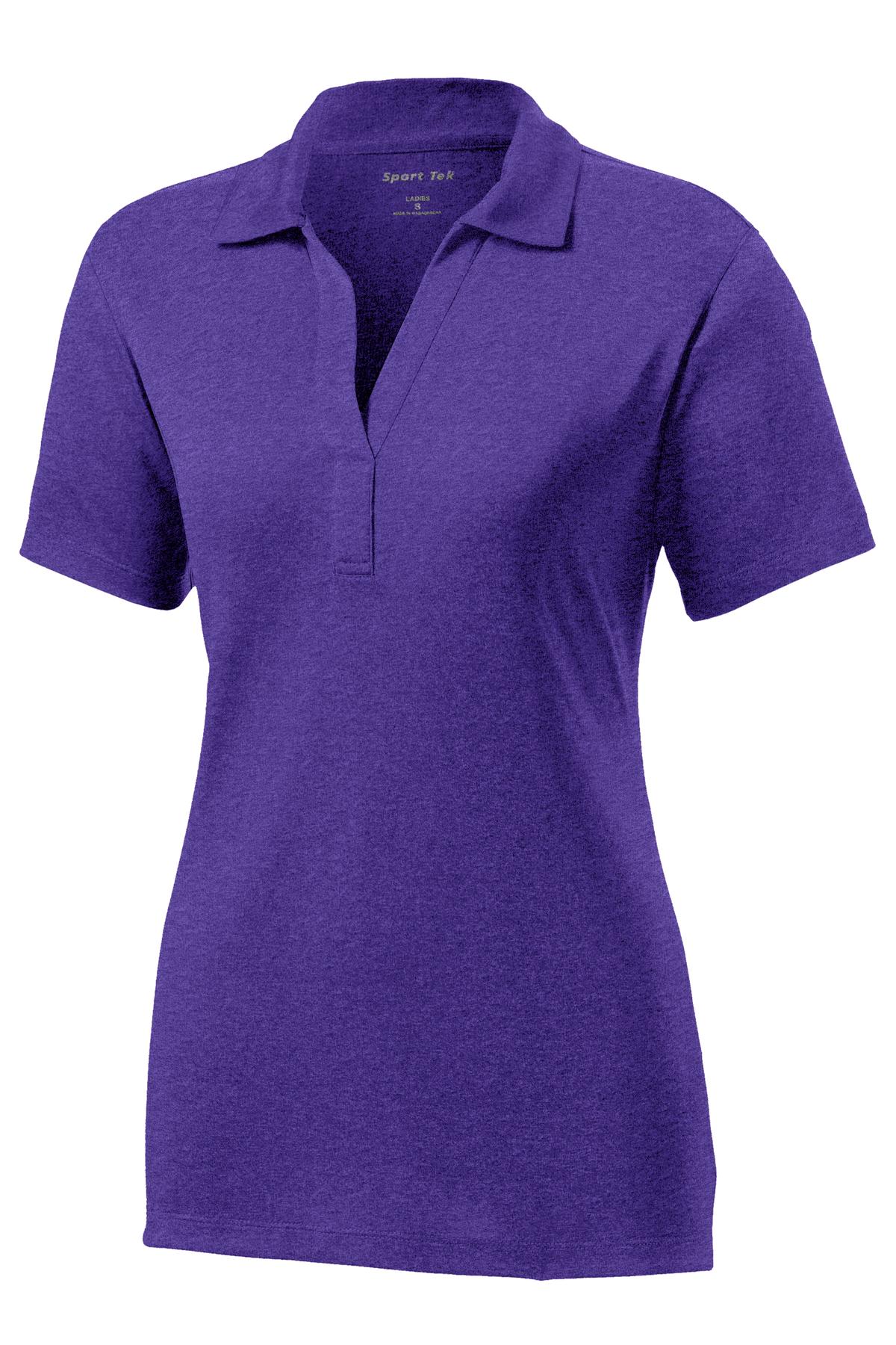 Sport-Tek Women's Heather Contender Polo. LST660 Varsity Purple Heather