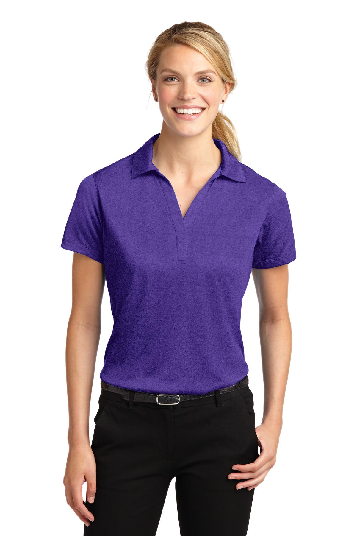 Sport-Tek Women's Heather Contender Polo. LST660 Varsity Purple Heather