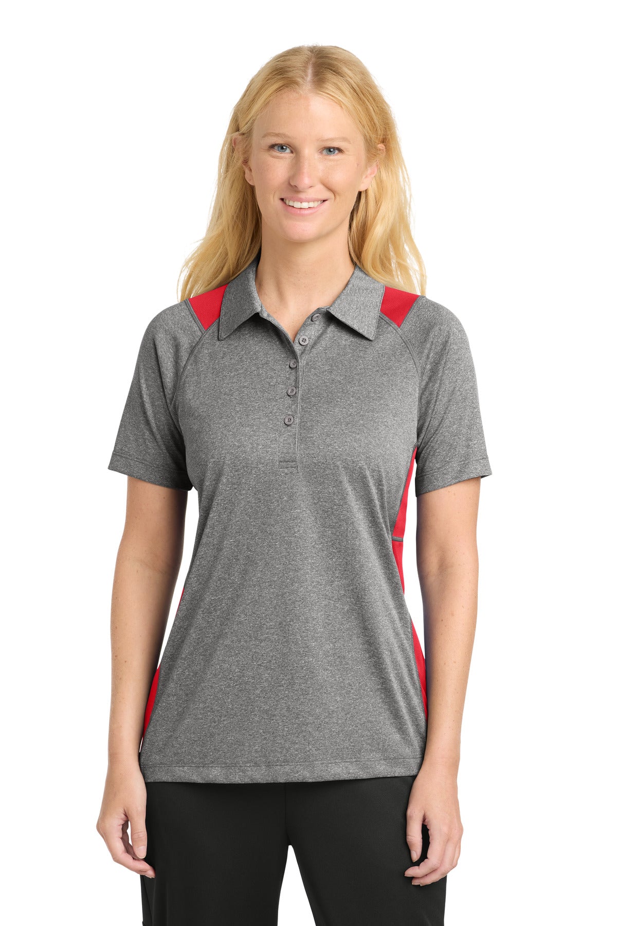 Sport-Tek Women's Heather Colorblock Contender Polo LST665