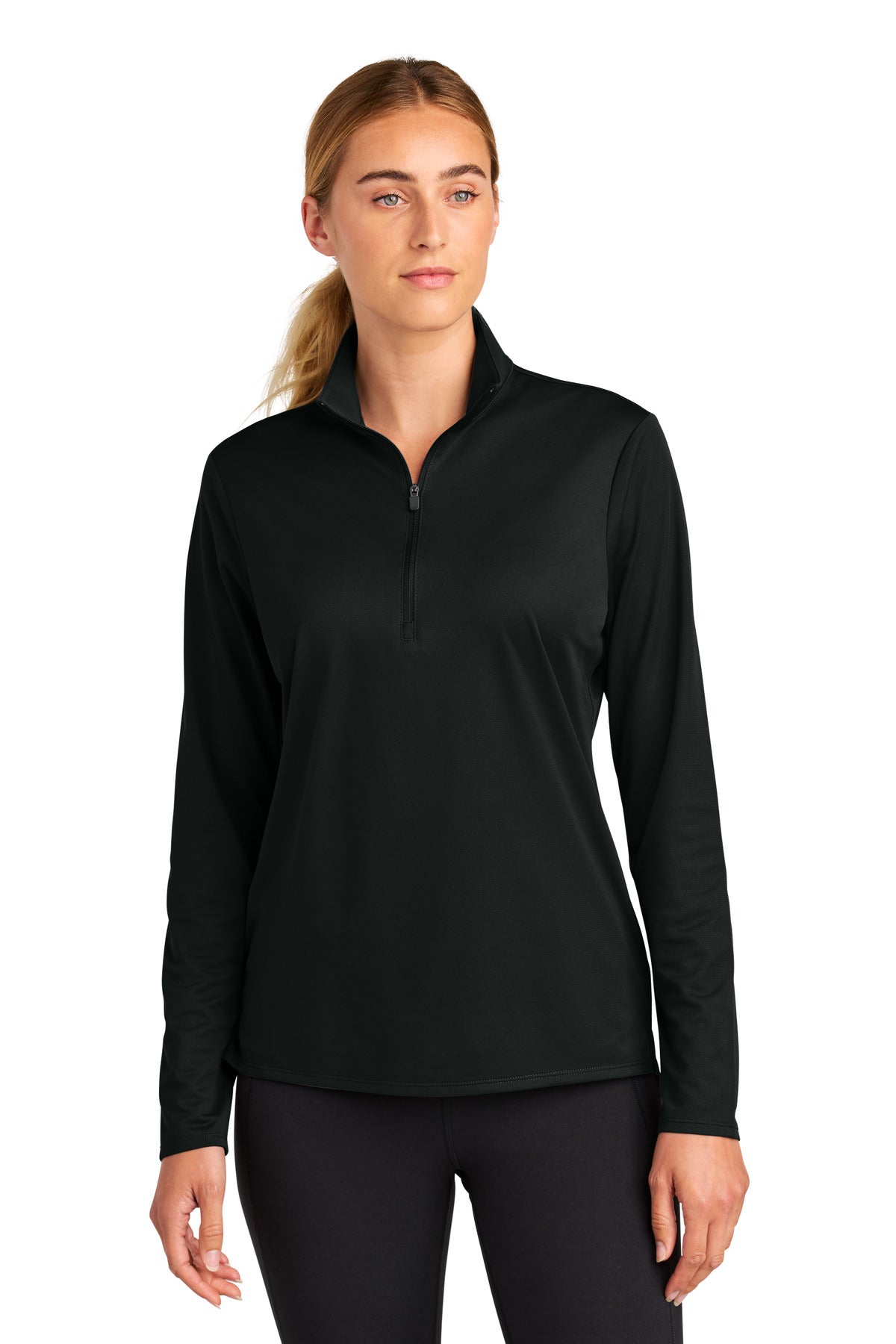 Cleveland Clinic Sport-Tek Women's Micropique Sport-Wick 1/4-Zip LST672 Black