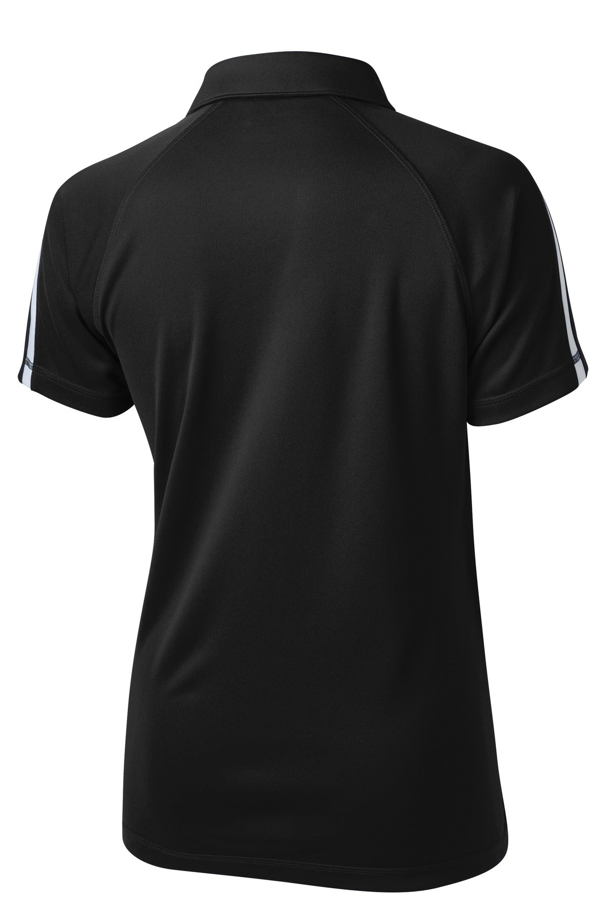 Sport-Tek Women's PosiCharge Micro-Mesh Colorblock Polo. LST685 Black/ White