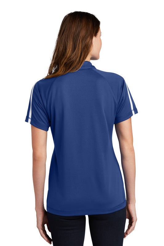 Sport-Tek Women's PosiCharge Micro-Mesh Colorblock Polo. LST685 True Royal/ White