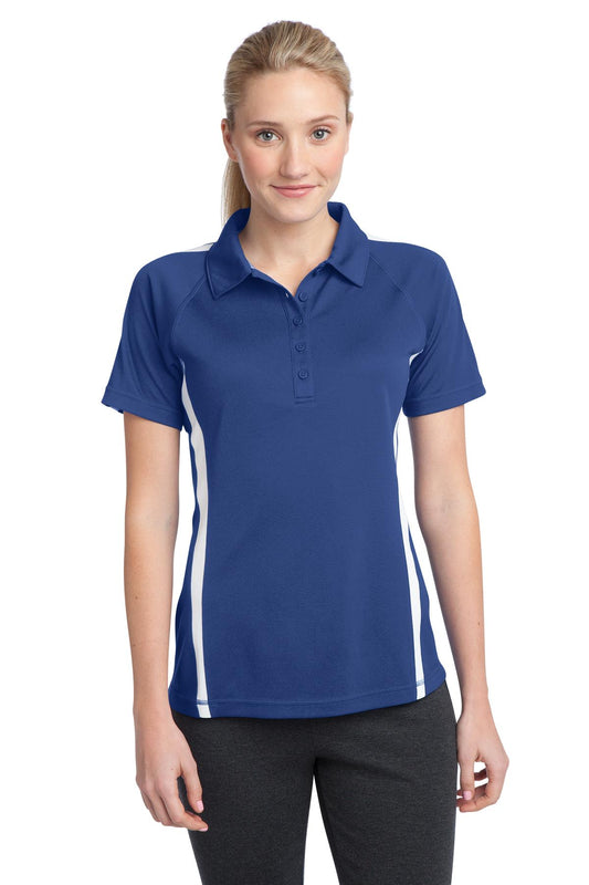 Sport-Tek Women's PosiCharge Micro-Mesh Colorblock Polo. LST685 True Royal/ White