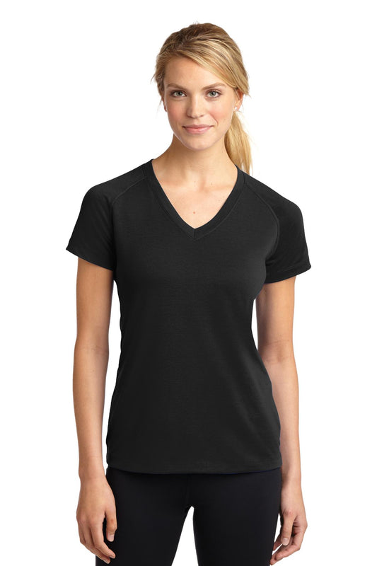 Sport-Tek Women's Ultimate Performance V-Neck. LST700 Black