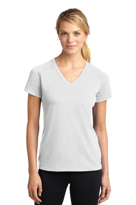 Sport-Tek Women's Ultimate Performance V-Neck. LST700 White