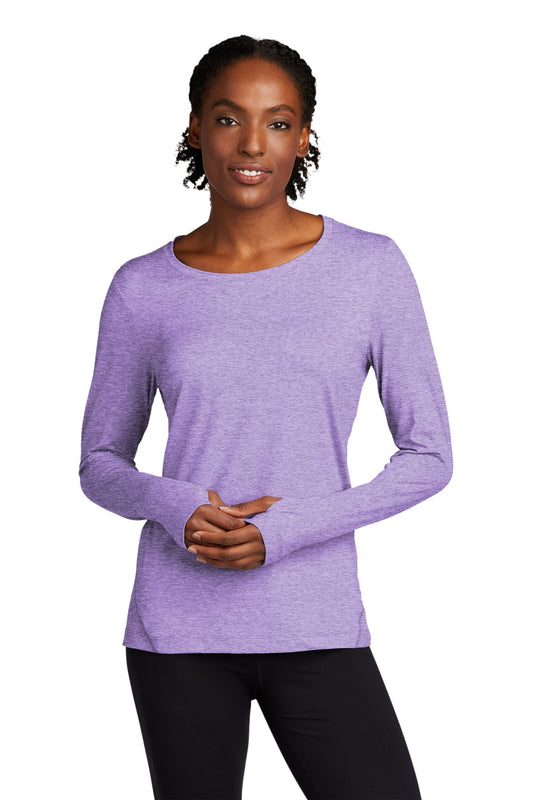 Sport-Tek  Women's Exchange 1.5 Long Sleeve Crew. LST710 Hyacinth Heather