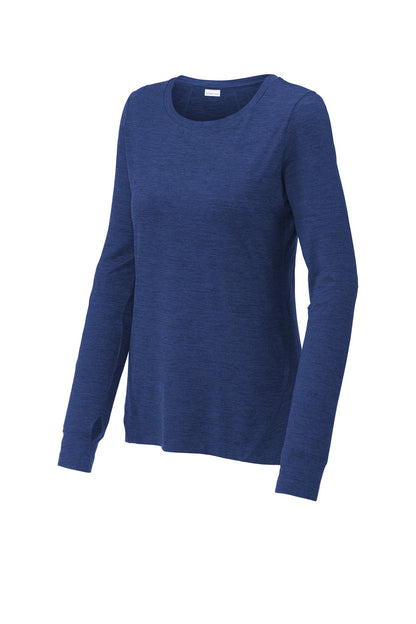 Sport-Tek  Women's Exchange 1.5 Long Sleeve Crew. LST710 True Royal Heather