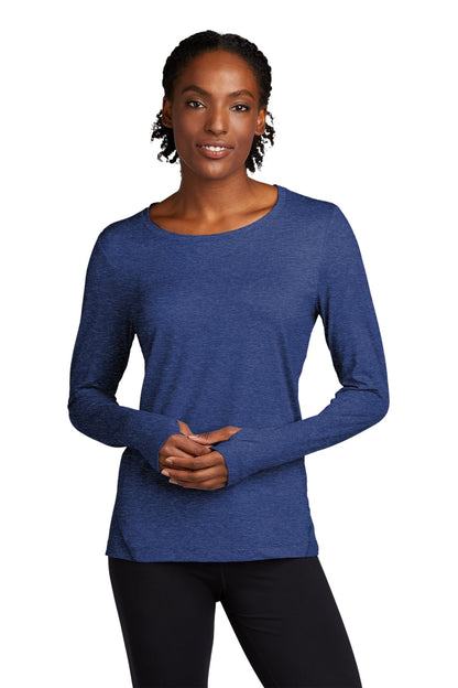 Sport-Tek  Women's Exchange 1.5 Long Sleeve Crew. LST710 True Royal Heather