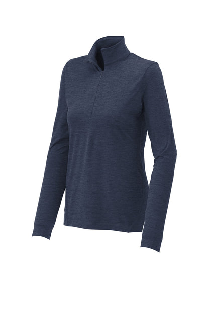 Sport-Tek Women's Exchange 1.5 Long Sleeve 1/2-Zip LST711 Dark Denim Heather