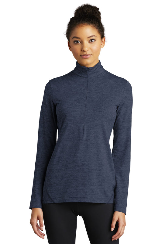 Sport-Tek Women's Exchange 1.5 Long Sleeve 1/2-Zip LST711 Dark Denim Heather