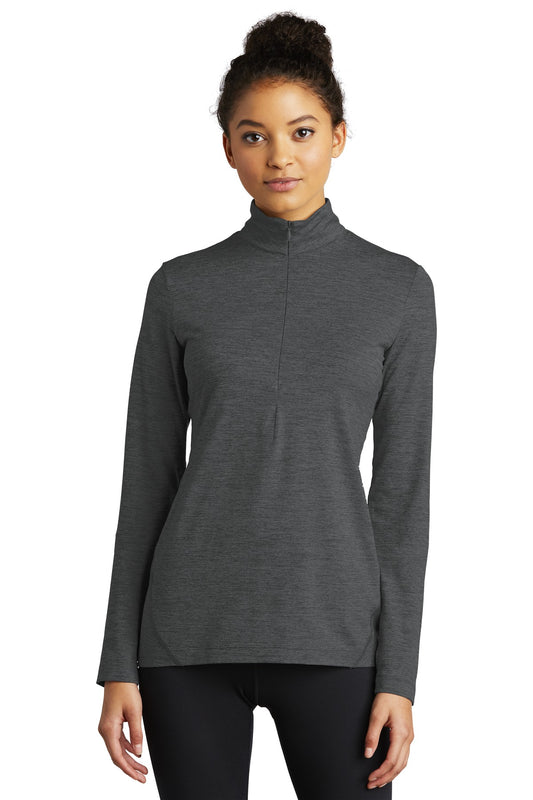 Sport-Tek Women's Exchange 1.5 Long Sleeve 1/2-Zip LST711 Graphite Heather
