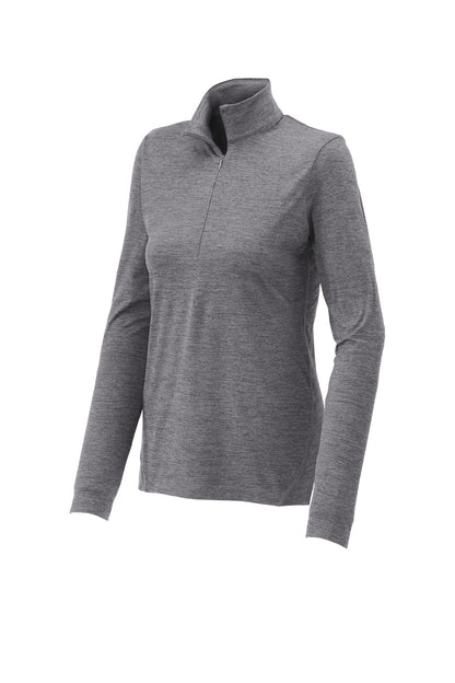 Sport-Tek Women's Exchange 1.5 Long Sleeve 1/2-Zip LST711 Grey Heather