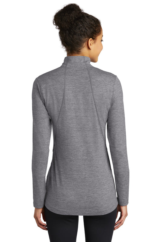 Sport-Tek Women's Exchange 1.5 Long Sleeve 1/2-Zip LST711 Grey Heather